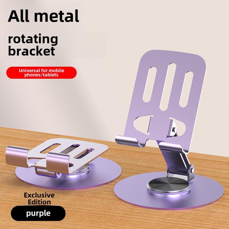 Um 360° drehbarer Telefon- und Tabletständer aus Metall, faltbar und multifunktional für Live-Übertragungen