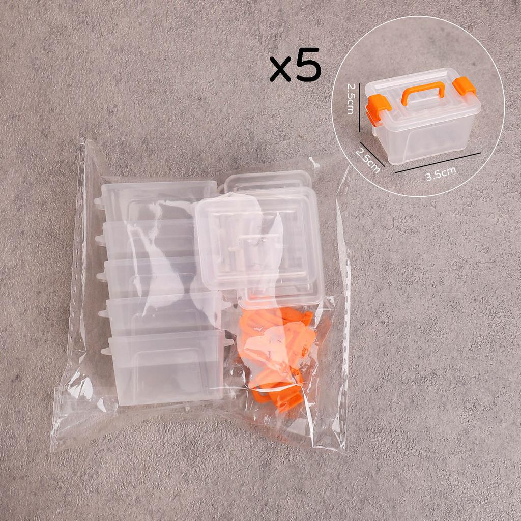 Dollhouse 5/10Pcs Home Home Decoration Dollhouse Mini Storage Box Clear Toolbox Model Dolls House Micro Scene Decor Props