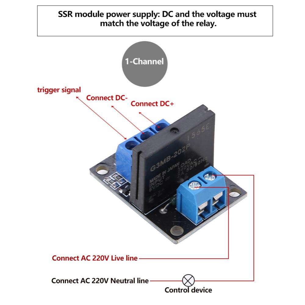 2Pcs 240V 2A SSR Module 1 Channel Relay Board Durable Solid State Relay Module  DIY Projects
