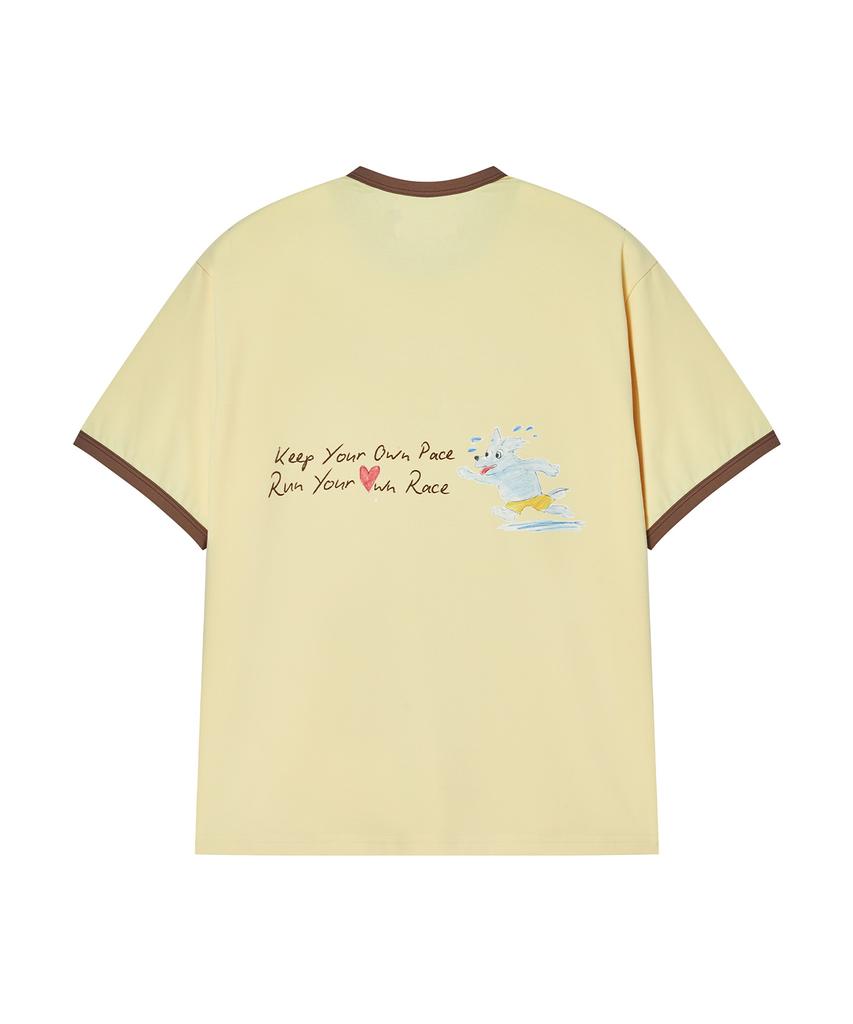 BEYOND CLOSET [Collection Line] Performance Sketch Running T-Shirt Butter