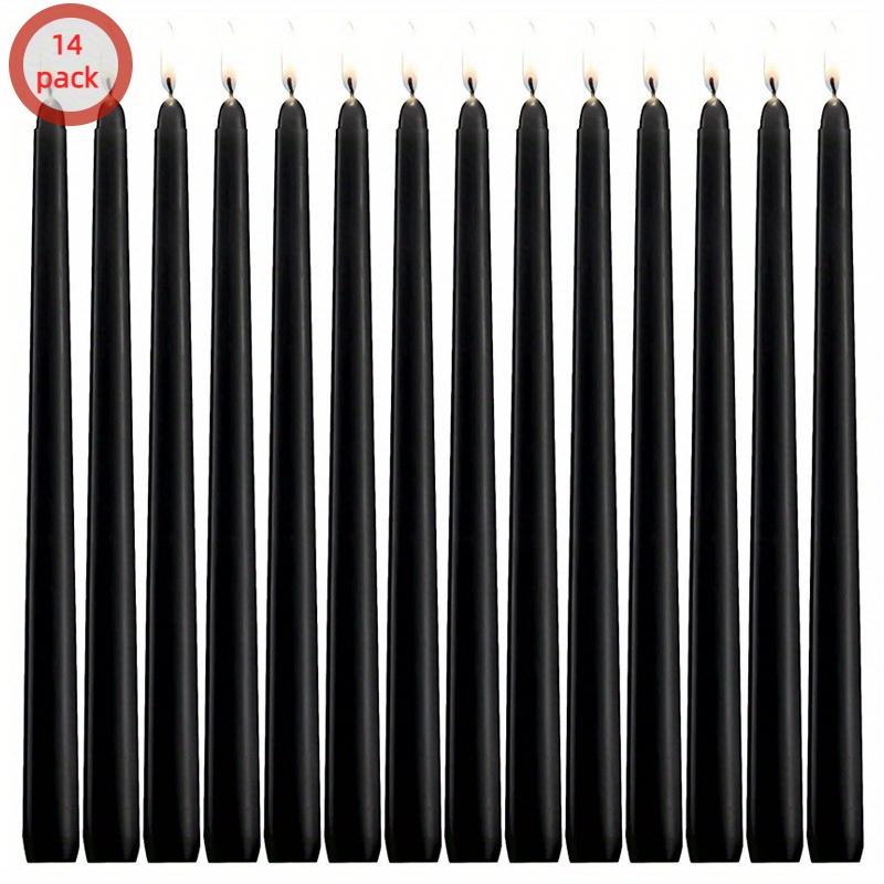 24/14 Pieces/set of Tasteless 10 Inch Black Conical Candle - Suitable for Dinner, Parties, Weddings, and Home Decor -2.2 Cm Base