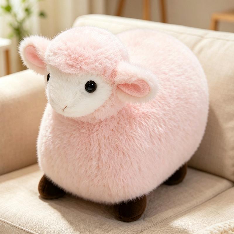Super Pluizig Dik Schaap Pluche Speelgoed 4 Kleuren Rond Dik Lam Gevuld Kussen Slaapkamer Bank Decoratie Voor Cadeaus. 30cm