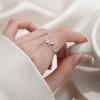 New Fashion 925 Silver Fine Double Butterfly Zircon Adjustable Rings Women&Girl Jewelry Rhinestone wishbone Finger Ring