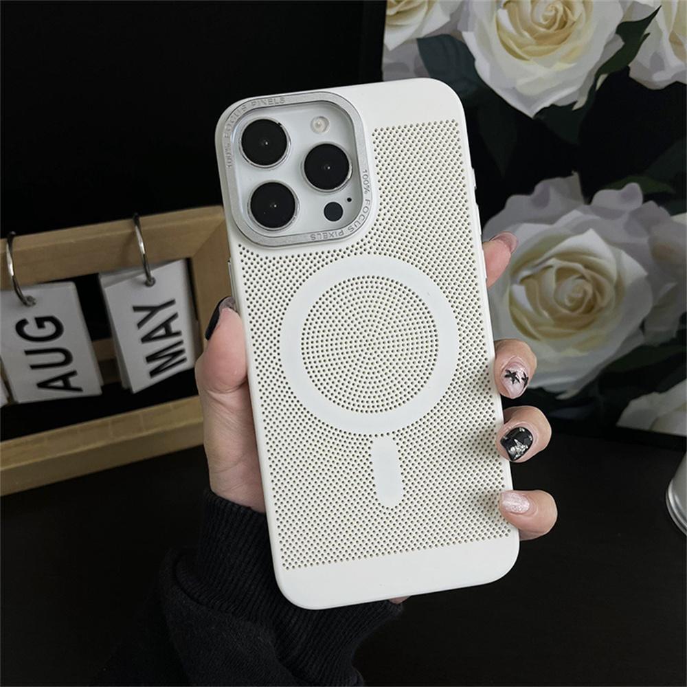 For Magsafe Magnetic Heat Dissipated Phone Case For iPhone 16 15 Pro Max 14 Plus 13 12 11 Lens Protect Breathable Cover