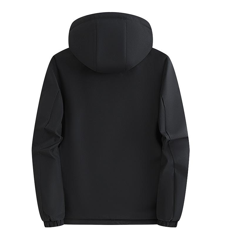 Plus Size Clothes Winter Plush Thick Coat Men's Warm Cotton Jacket, Middle-aged and Elderly Casual Loose Outdoor Jacket