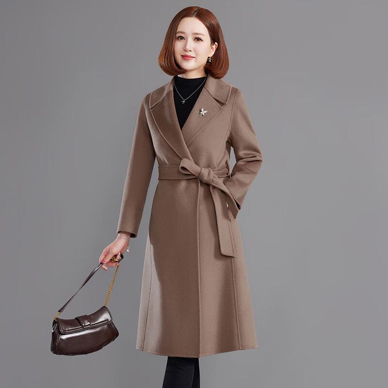 Women's 100% Wool Double-faced Mid-Length Coat
