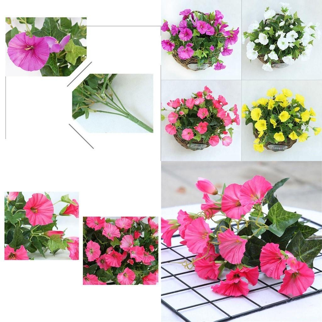 Beautiful 35cm Artificial Morning Glory Flower Fake Silk Petunia With Seven Branches For Home Decor