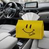 2D Flat 1pc Minimalist Typography Graphic- Decorative Tissue Box, Smile Face Symbol- for Home, for Party, Car, Kitchen And Bathroom- Tissue Holder for