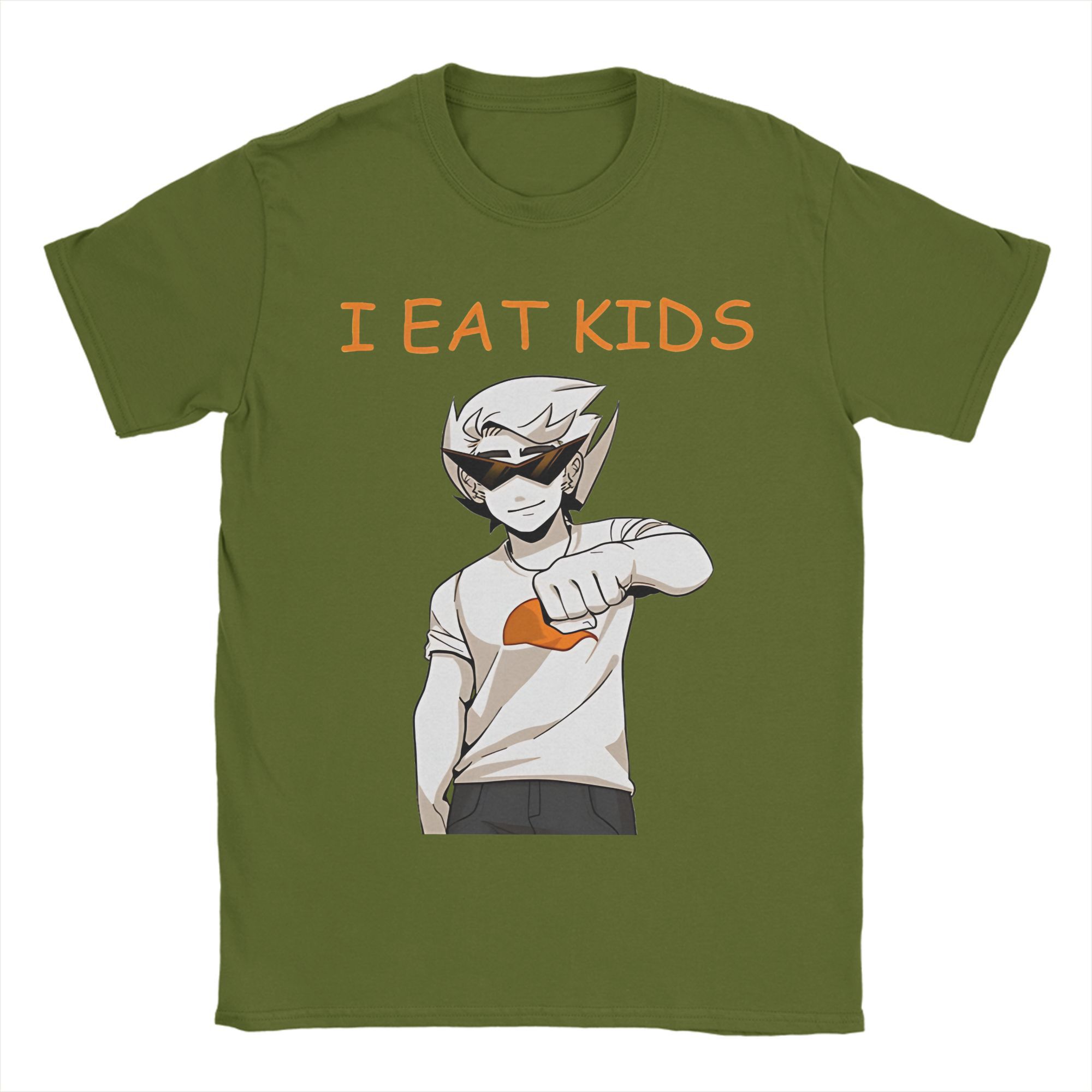 

Awesome Dirk Strider eats kids T-Shirt for Men Round Collar Pure Cotton T Shirts Short Sleeve Tees Plus Size Clothes 4XL