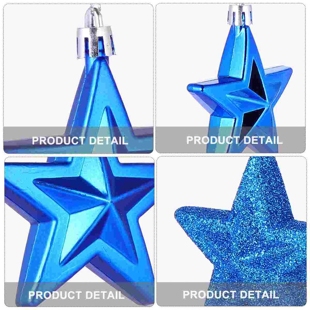 18 Stück Weihnachtsbaumschmuck 7cm Dreidimensionaler Fünfzackiger Stern Weihnachtsbaum Hängeornamente Rot