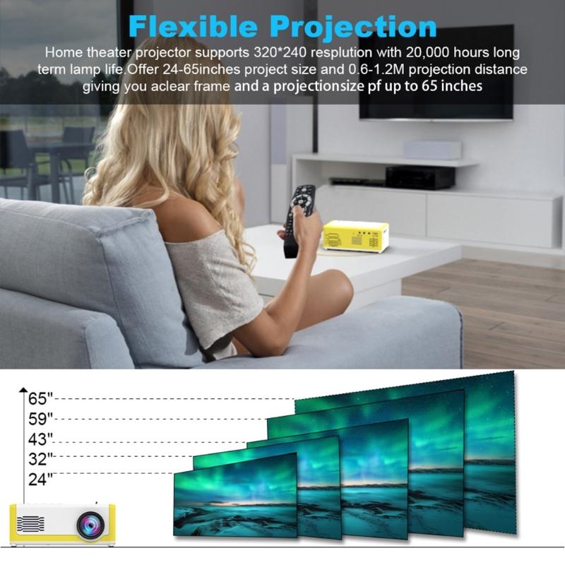 Portable Home Theater Projector Big Screen 1080P Display Perfect For Students And Family Entertainment