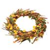 Fall Wreath for Front Door Artificial Farmhouse Autumn   Wreath with Wildflower for Indoor Outdoor Holiday Decor