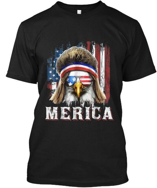 

Merica Eagle Mullet -4th Of July America T-Shirt Made in the USA Size S to 5XL XL