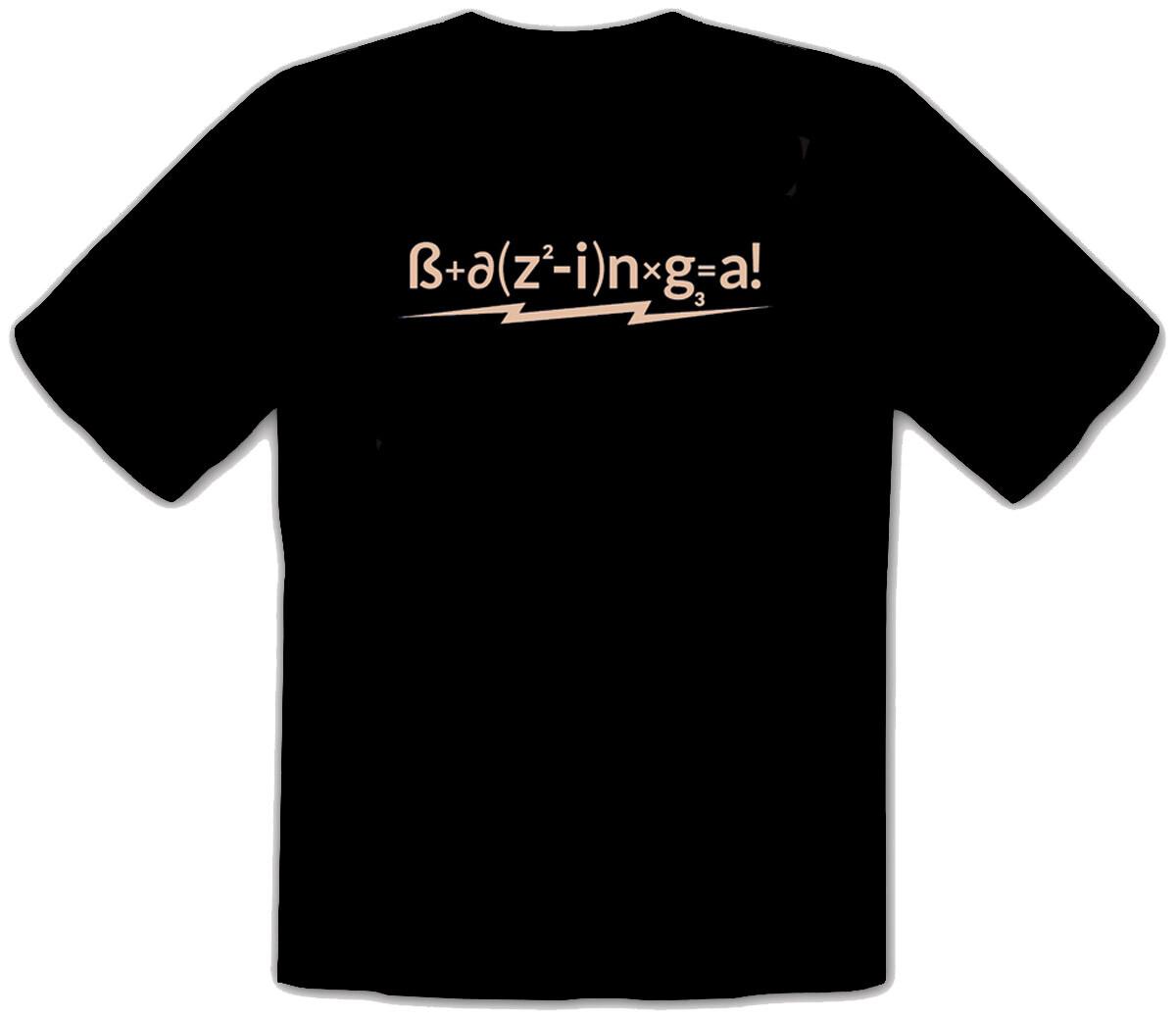 26 BAZINGA! Mathematical Formula Big Bang Sheldon Theory Black T-Shirt -249- Unisex T-Shirt M