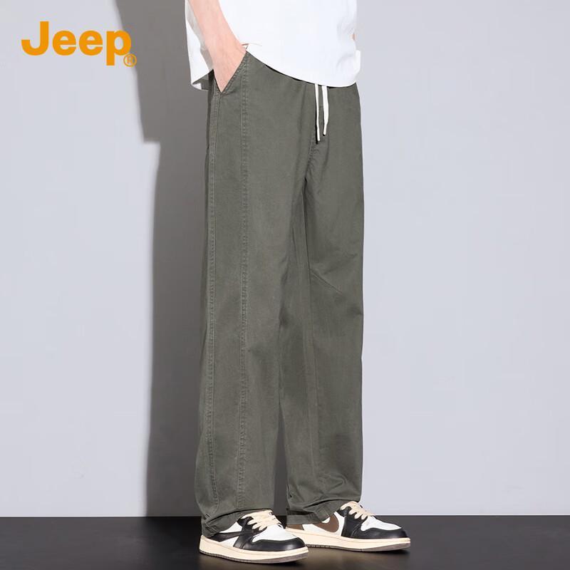 Jeep Men's Loose Fit Straight Casual Trousers