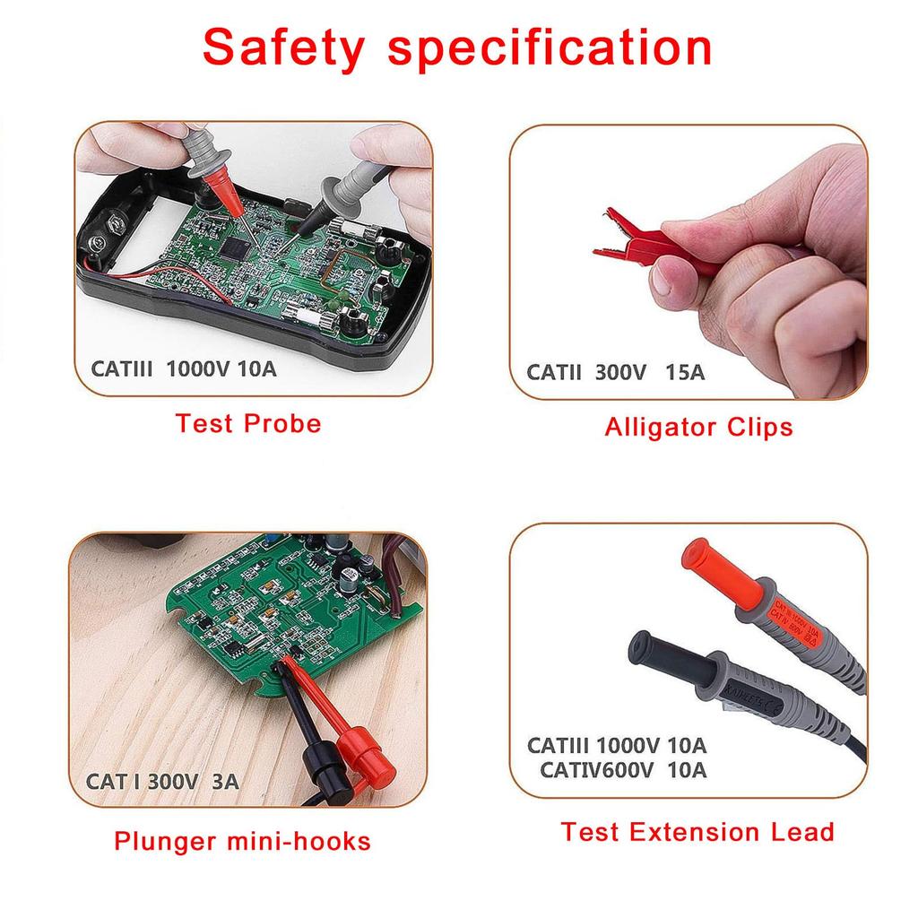 Multimeter Test Kit for Meter Electrical For Alligator Clip Probe for Testing