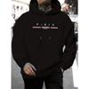 Sweat à capuche imprimé lettres Paris pour homme - Pull décontracté en maille pour l'automne et l'hiver