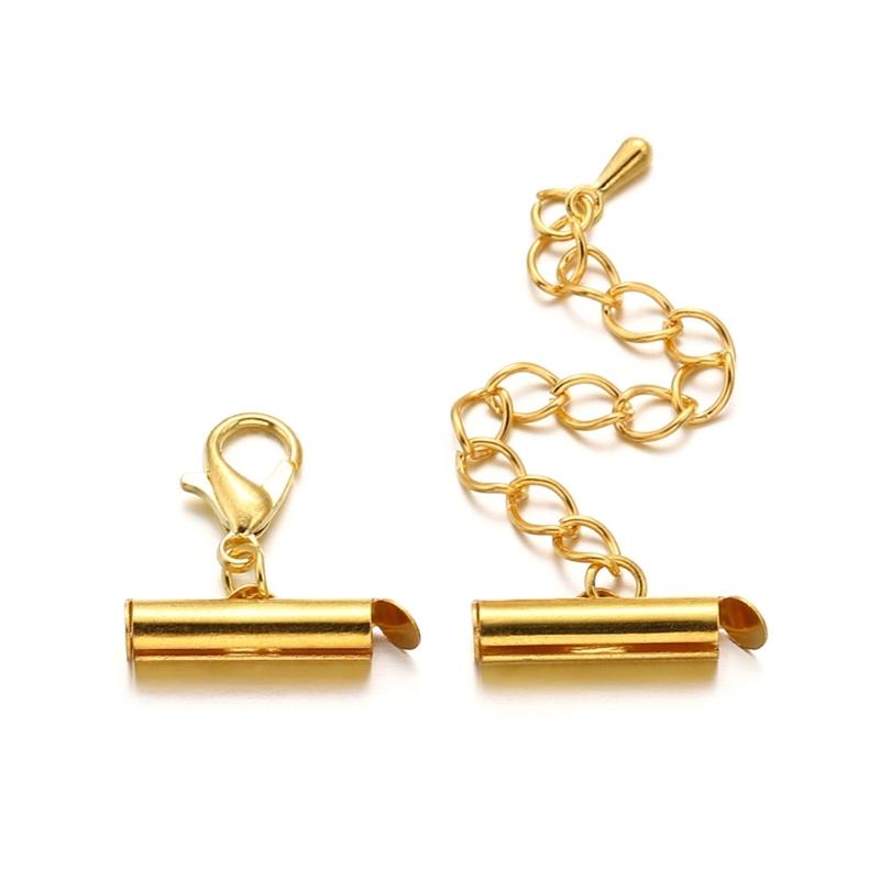 Set of 10 Versatile Connectors Crimp End Caps Extending Chains Jewelry Findings DIY Bracelet Jewelry Making Accessories