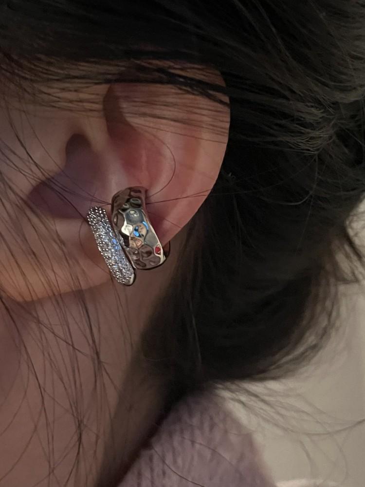 Silver Color Crystal Tassel Non-Piercing Cuff Ear Clip Earring For Women Shiny Rhinestone Chain Fake Cartilage Piercing Jewelry