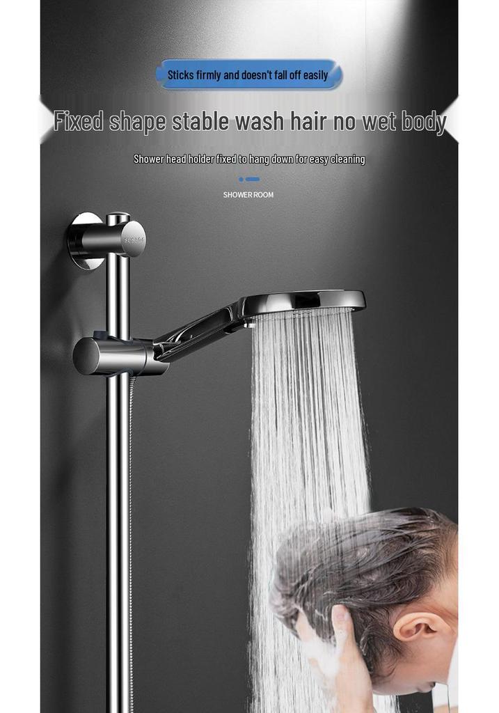 Adjustable Stainless Steel No-Drill Shower Arm and Head Holder