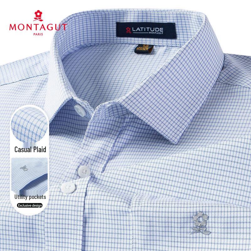 MONTAGUT Men s Micro-Plaid Long-Sleeve Shirt 56