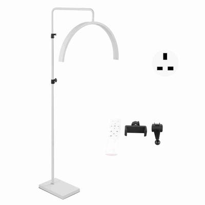 22 Zoll 36W Halbmond-Licht mit Handy-Clip, verstellbare LED-Steh-Schönheitslampe für Videoaufnahmen
