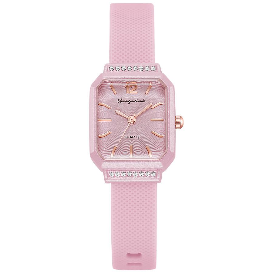 South East Asia Dopamine Quartz Ladies Watch Simple Diamond Silicone Watch Women'S Watch