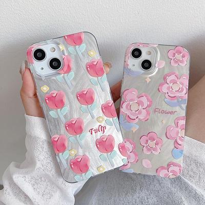 Květinový kryt na telefon pro IPhone 15 Realme C53 C67 Reno 11 8T Redmi Note 13 Pro Redmi 13C Samsung S23 FE S24 Ultra A35 A54 A53 A34 S23 Tecno Vivo Kryt