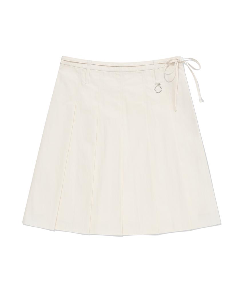 COVERNAT WOMAN Pleated Midi Skirt Ivory