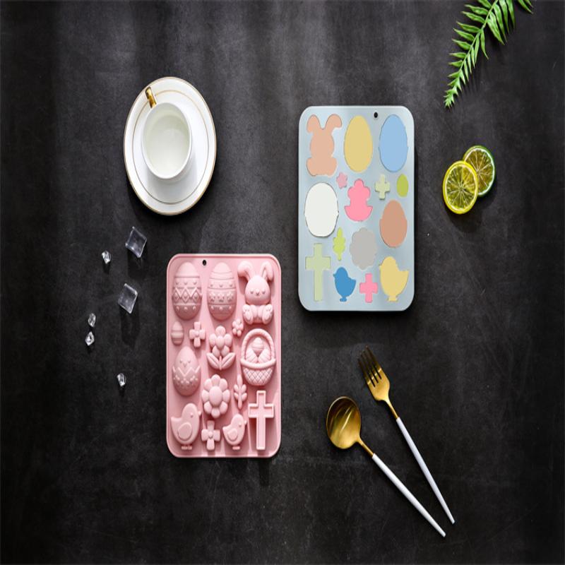 1PC Bunny Eggs Easter Theme Silicone Mold Fondant Candy Chocolate Mould 3d Rabbit Epoxy Resin Mold