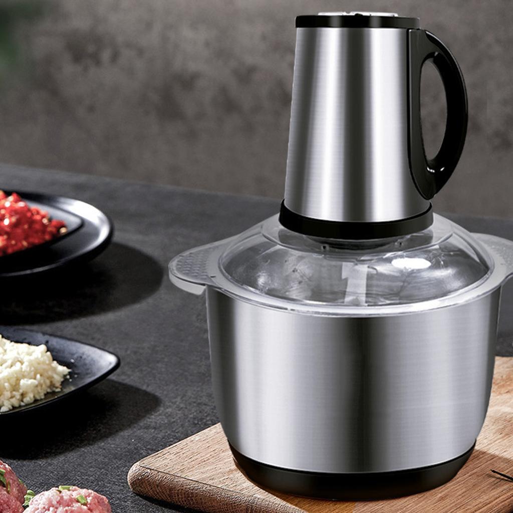 Food Processor Stainless Steel 4L High Capacity with 5 Blades Electric Food Chopper for Meat Vegetab