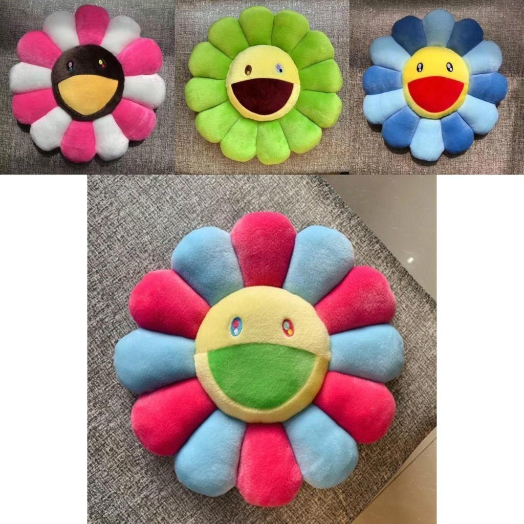 Vícebarevný 40cm Takashi Murakami Duha Květina Polštář Plyšový S Usměvavými Tvářemi
