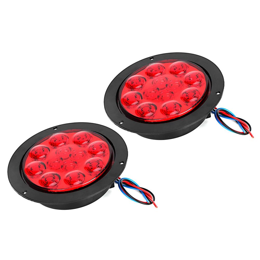 

2pcs 4in 24V 12 LEDs IP65 Turn Signal Light Tail Fog Lamp For Truck TrailerRed червоний