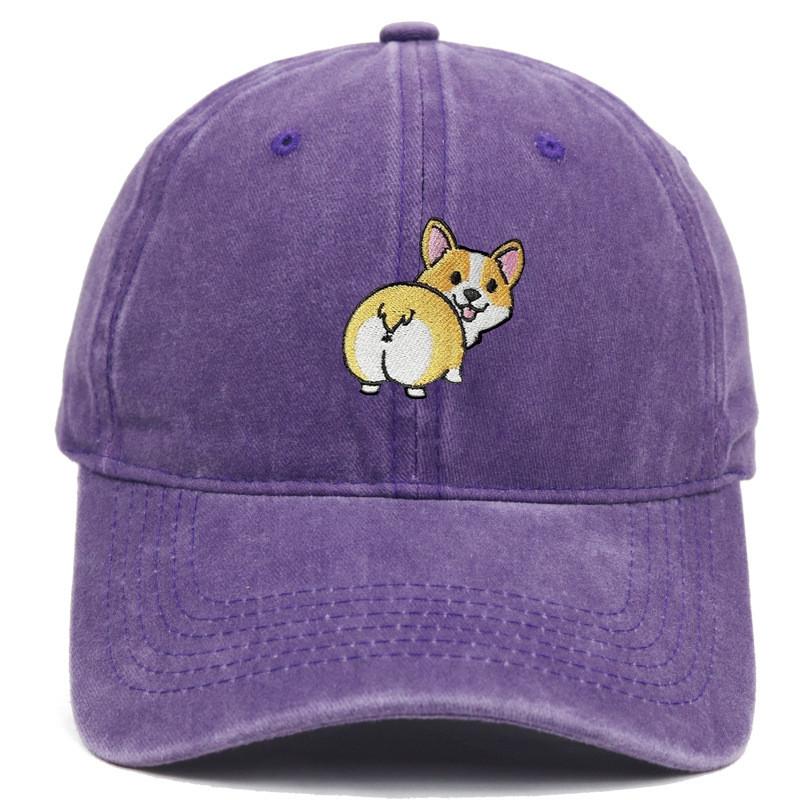 Corgi Dog Embroidered Baseball Cap With Sunshade For Casual Outdoor Wear