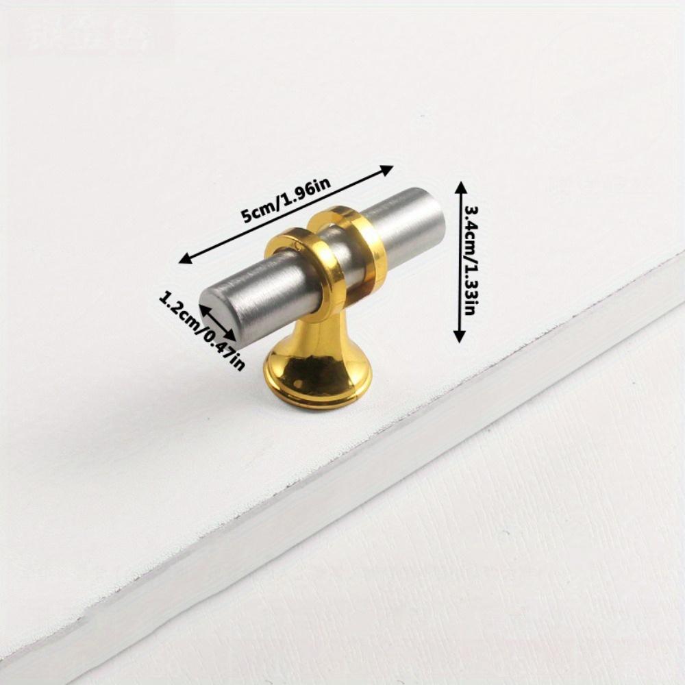 8pcs Rustic Cabinet Knobs Gold & Silver, Polished Stainless Steel, Round Drawer Pulls for Kitchen & Bathroom