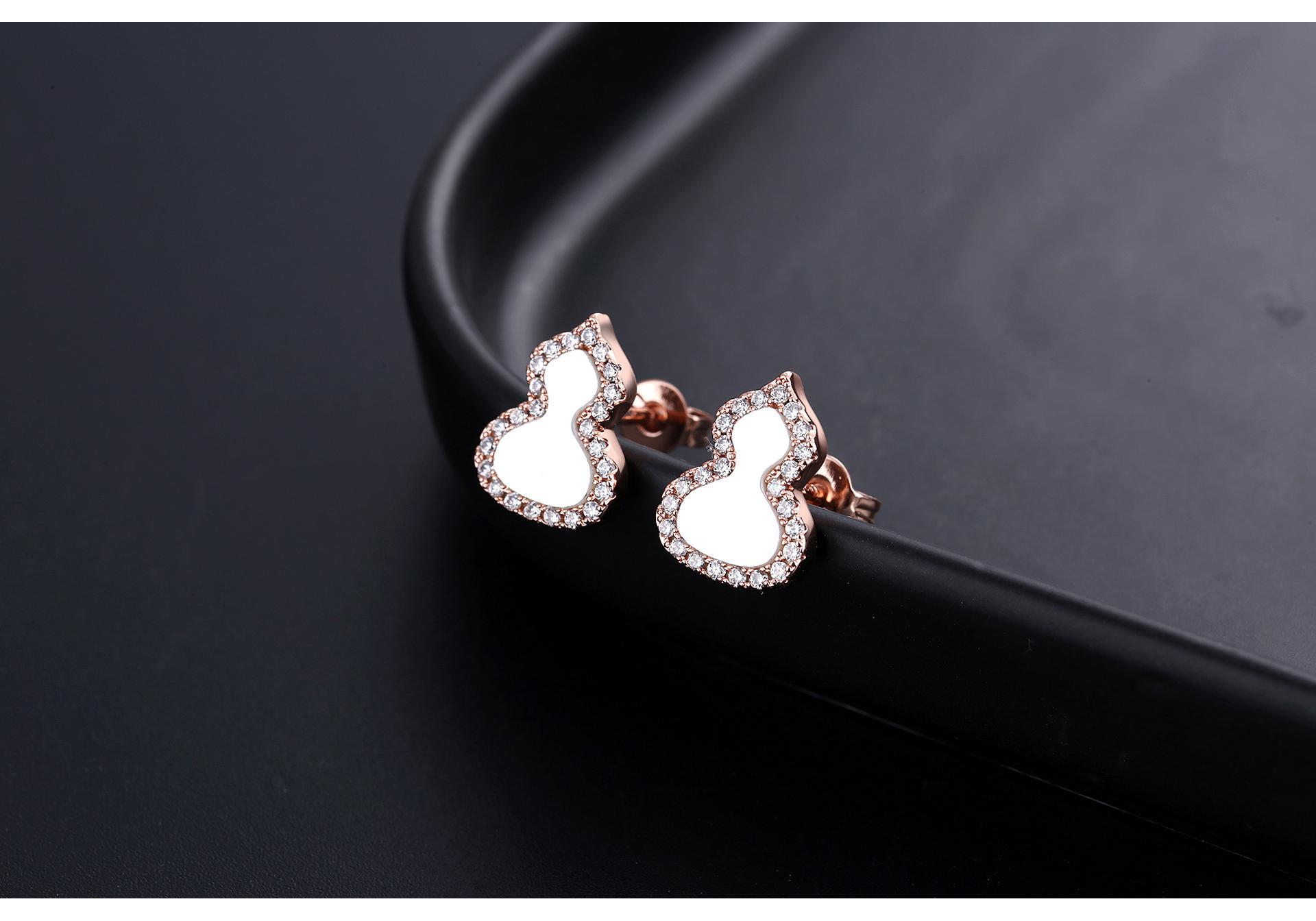 Kirin Red Agate & Mother-of-Pearl Small Gourd Sterling Silver Dangle Earrings for Women