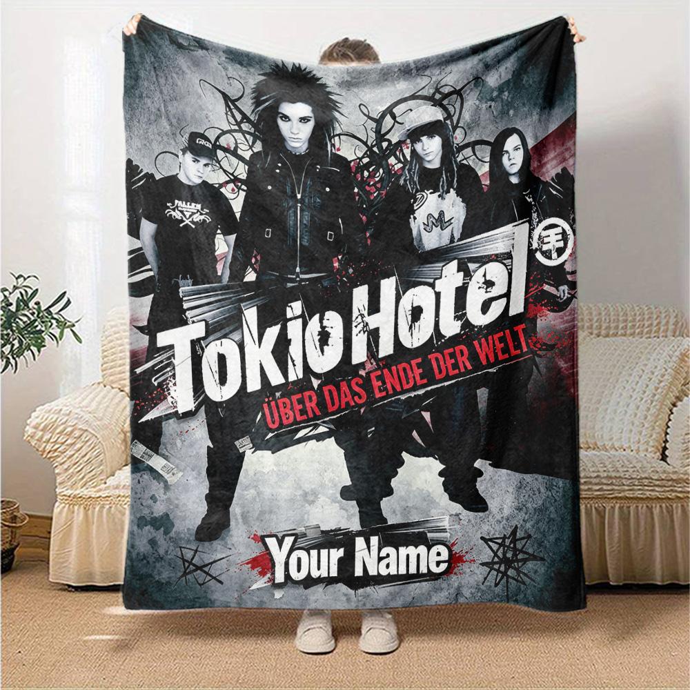Name Custom Tokio Hotel Print Flannel Blanket High Quality Warm Comfortable Cover for All Seasons Perfect for Gifts Home Decor