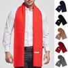Sciarpa invernale calda da uomo, tinta unita, in finto cashmere, lunga, alla moda, morbida, scialle, casual, formale