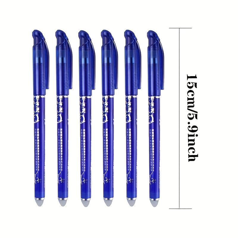 12-Pack Erasable Gel Pens, 0.5mm Blue with Refillable Ink, Magic Erasable Gel Pens with Full Barrel Tip, Heat-Erasable