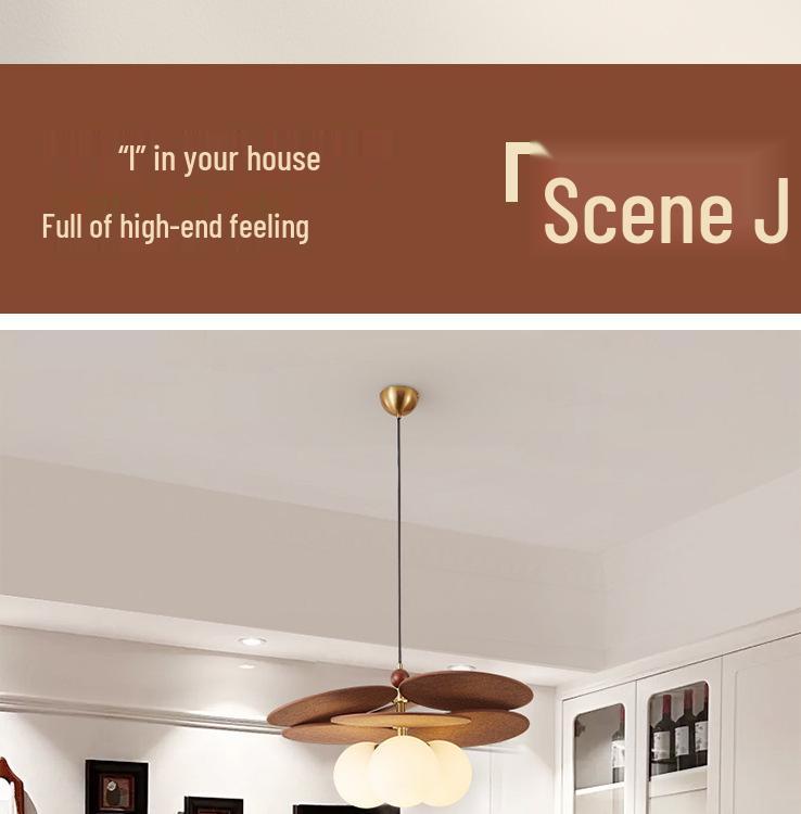 Pre-owned Fengmodou French Retro Rattan Chandelier for Bedroom, Dining Room, or Tea Room