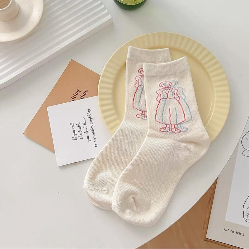 3-piece set of pastel macaron girl lovely plain simple socks