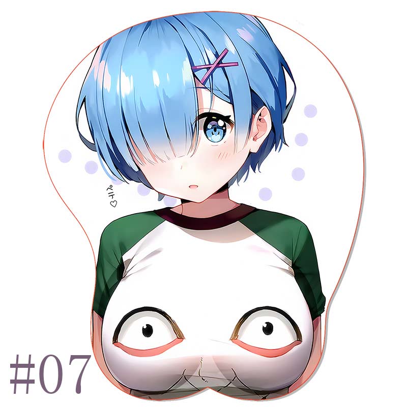 R_Rem R_Re:Zero OPPAI Mouse Pad Wrist Rest Stereo Mousepad Sexy Anime Ram Silicone Wrist Rest BULK Gaming Pad Office Mouse Mat