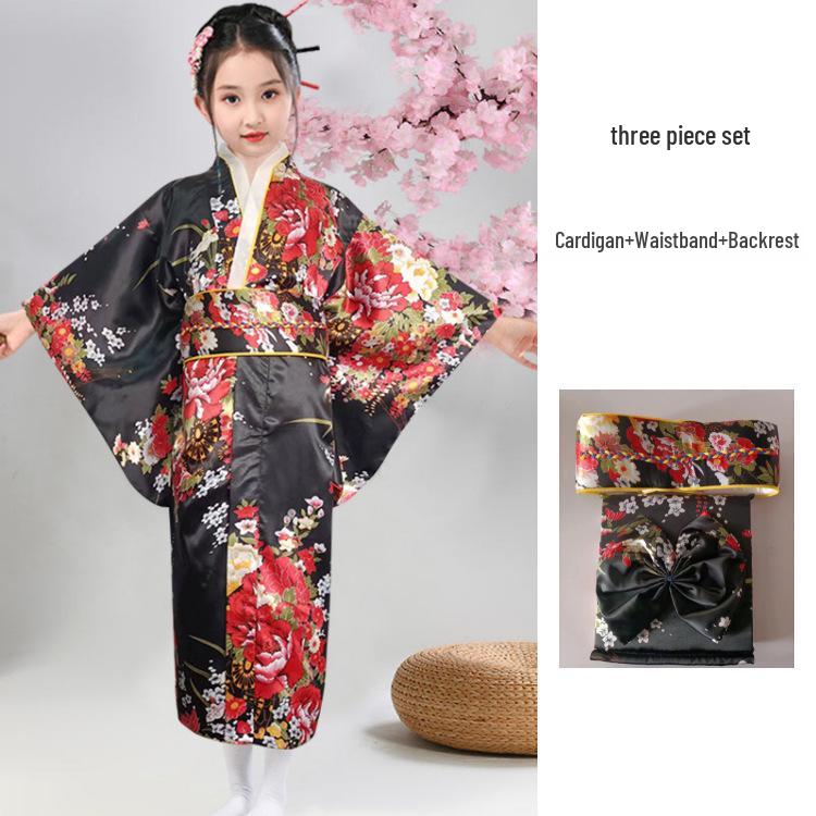 Children's Traditional Japanese Kimono Costume for Women's Cosplay, Performance & School Photo Dress