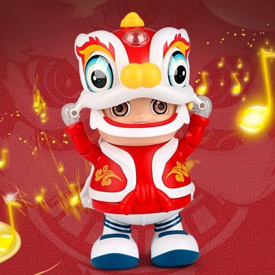 Elektryczny robot do tańca swingowego w stylu chińskim zabawna muzyka w stylu retro efekt świetlny żywa zabawka taneczna dla dzieci