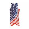 European and American Flag Pattern V-Neck Sleeveless Pullover for Spring/Summer Beach Vacation