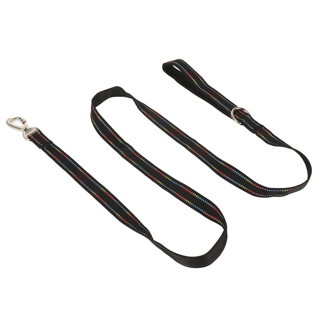 Pet Leash Fluorescent Dog Traction Rope Secure Locking Fabric Training Leash for Walking Shopping Ca