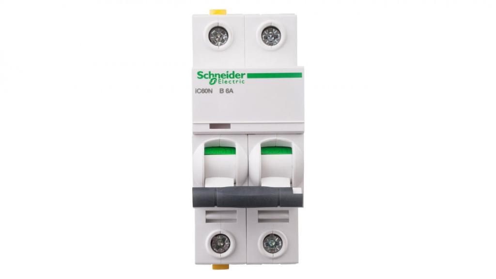Circuit breaker 2P B 6A 6kA AC iC60N-B6-2 A9F03206