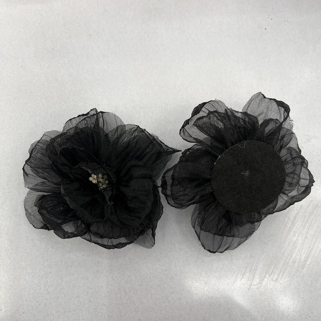 Korean Style Handmade Organza Flowers - Burned Edge DIY Accessories for Hats, Headwear, and Clothing Notions