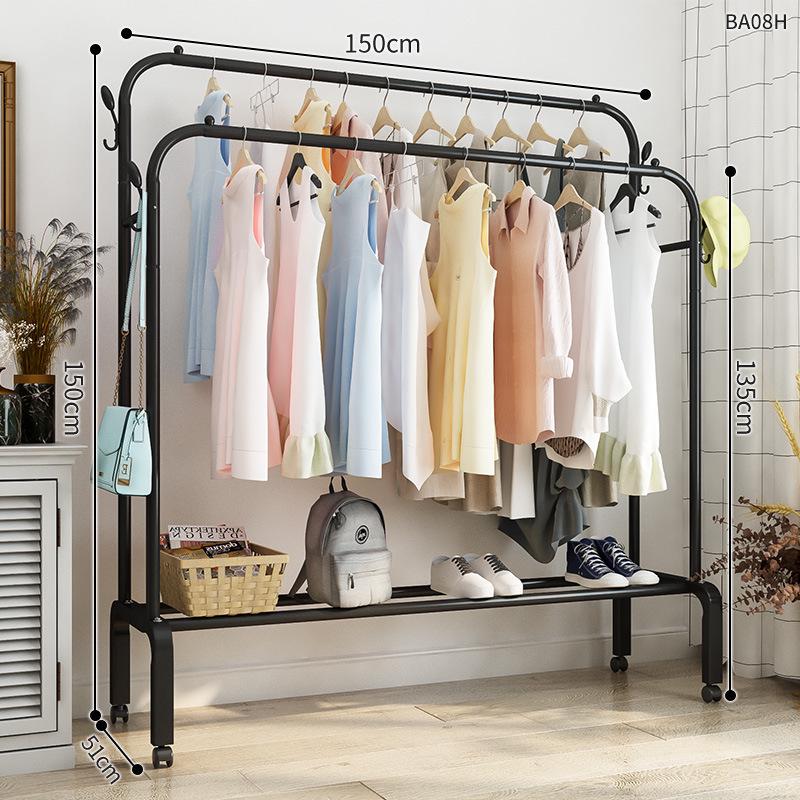 Multi-Functional Clothes Rack: Standing Drying & Coat Hanger for Bedroom, Dorm, or Balcony.
