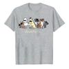 Unisex Dogaholic Cool Sunglasses Multi Breed Cartoon Dogs Horizontal Row Graphic Tshirt Crew Neck Short Sleeve Casual Tee Gift